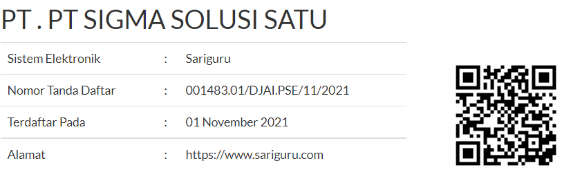 Penyelenggara Sistem Elektronik (PSE) Kominfo - Sariguru